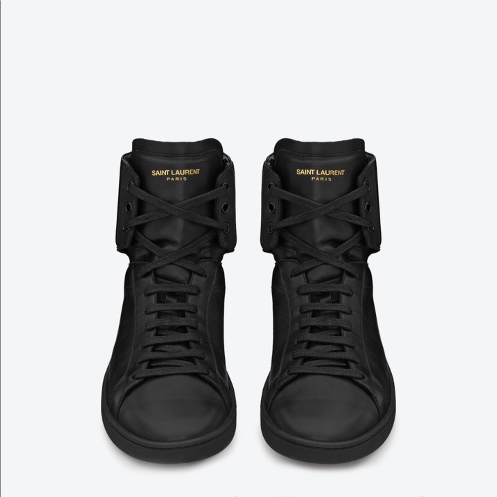 SAINT LAURENT Calfskin High Top Sneakers